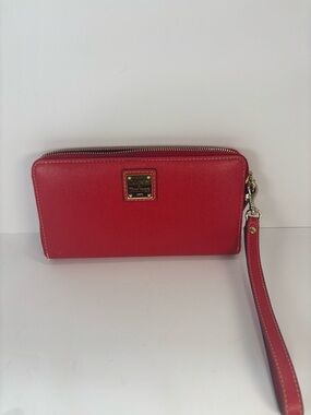 Dooney & Bourke Red Leather Zip Wristlet